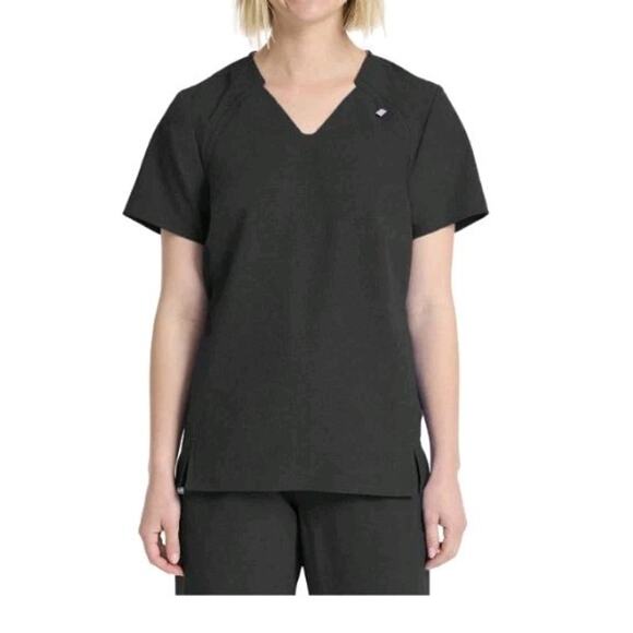 Scrubstar Stretch Relaxed V-Neck Scrub Top Black XL Ultra Soft Moisture Control - Picture 1 of 7